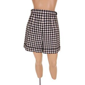Vintage Laurel by Escada Black & White Gingham Shorts Wool Size 34 US XS
